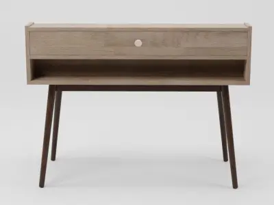 ALLOA Home Office Desk Light Wood with Grey 3D model