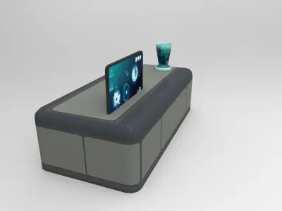 Sci Fi Hologram Table Low-poly 3D model