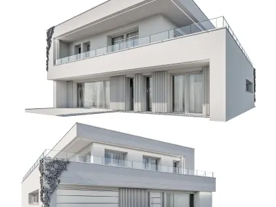 Modern house 04 3D model purchase