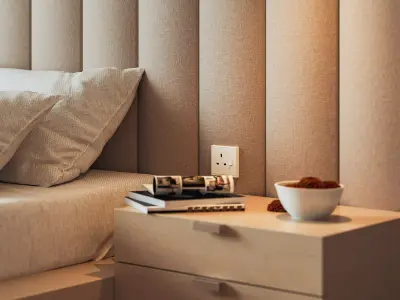 Modern Minimalist Bedroom Interior Set 3D model