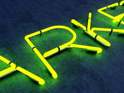 Market Neon Sign Low-poly 3D model