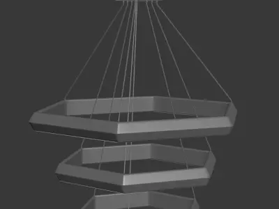 Hexagon Modern Led Chandelier 3D model
