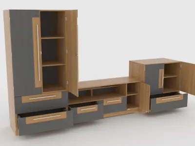 tv stand 61 Low-poly 3D model