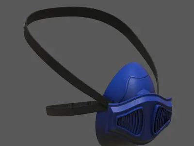 Gas mask helmet 3d plastic military combat protection  Low-poly 3D model