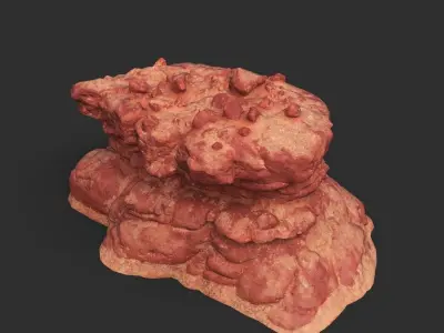 Low poly Crushed Soil Sandstone Base 210911 Low-poly 3D model