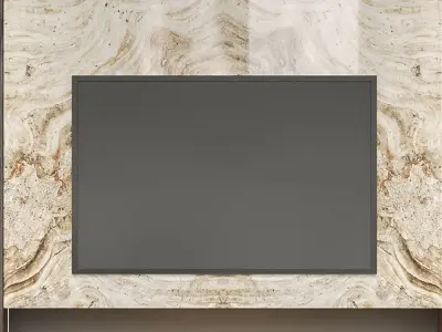 Wall with TV and decor 3D model