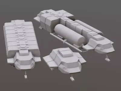 Visitors starships transport tanker pack Printable 3D print model
