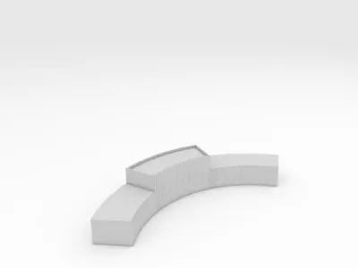 Bench Park 17 Low-poly 3D model