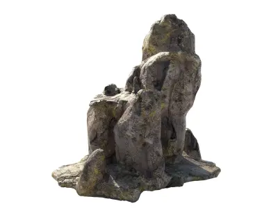 jungle moss cliff rock  Low-poly 3D model