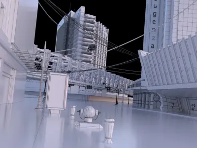City buildings set 3D model