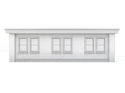 Tenement Building Upper Floor Low-poly 3D model