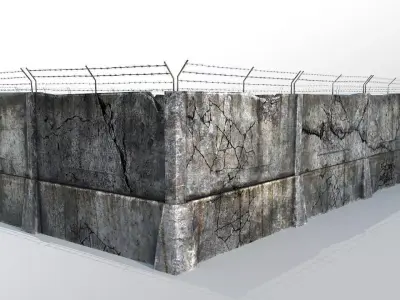 Fence detailed Low-poly 3D model