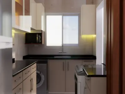 Modern Kitchen Sketchup-Enscape  Low-poly 3D model