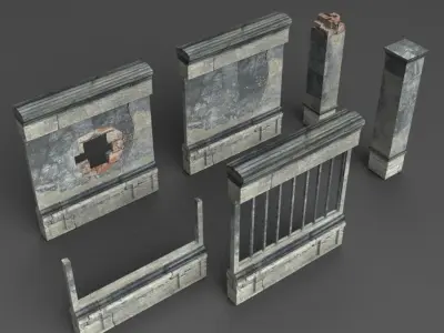 Crypt pack Low-poly 3D model