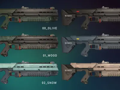 Sci-Fi Laser Shortgun Low-poly 3D model