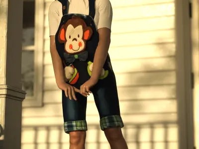 Monkey Overall Outfit for Genesis 9