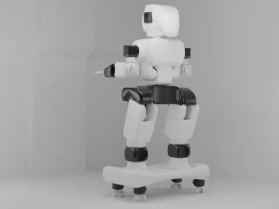Futuristic Humanoid Service Robot  3D Model Low-poly 3D model