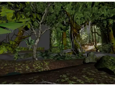 Tropical Rainforest Scene 3D model