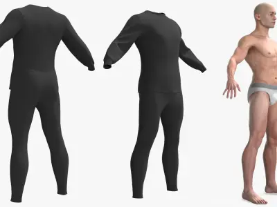  Protective Disposable Jumpsuit with Underwear on Male 