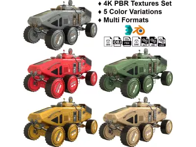 Mars Rover Concept-2-All Colors 3D Model Pack