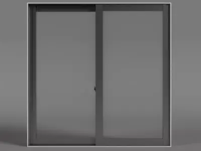 Double Panel Sliding Glass Window Low-poly 3D model