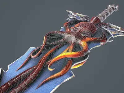 Fantasy Sword 15 3D Model Low-poly 3D model