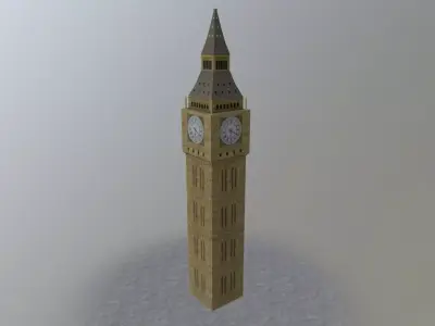 London Big Ben Low-poly 3D model