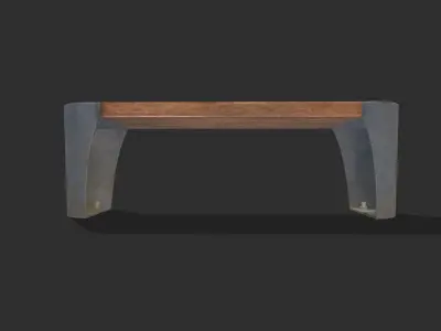 Bench 05 Low Poly PBR Realistic Low-poly 3D model