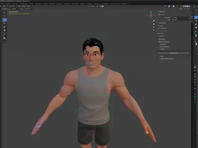Cartoon Sports Gym Fitness Man  Low-poly 3D model