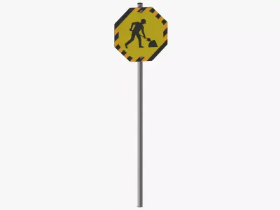 Construction Sign 04 3D model