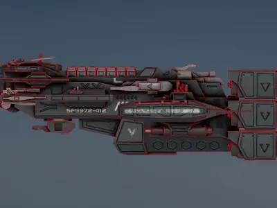 Sci Fi Mother Ship Low-poly 3D model