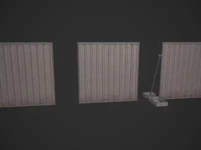 Container Fence Low-poly 3D model