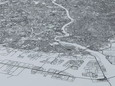 Tokyo Road Network and Streets 3D model