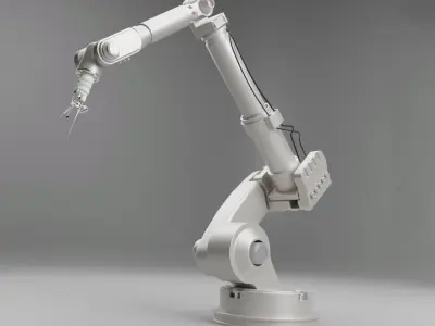 5 Industrial Robot Arm and 5 tools 3D model