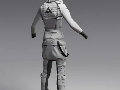 Clothes outfit 3D model Low-poly 3D model