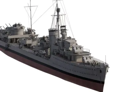 WW2 US NAVY DESTROYER BASED ON USS SMITH 3D model