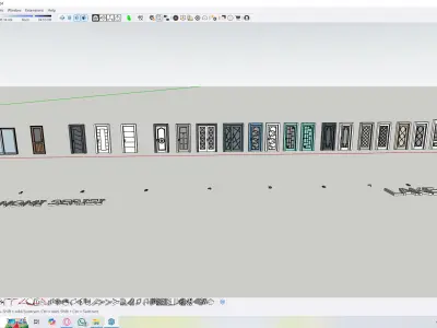Kitchen and Door modules mega archive Low-poly 3D model