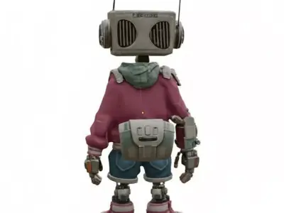 Futuristic Robot Character - Game 3D model