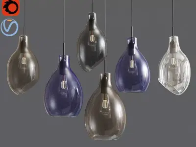 Modern Glass Pendant Light Minimalistic 3D model