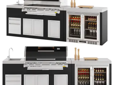 BBq and outdoor kitchen collection 3D Model Pack