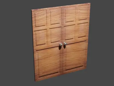 the door wooden Low-poly 3D model