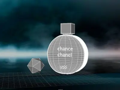 3D Cosmetic Bottles with Labels and Ready to-Render Scene Free 3D model