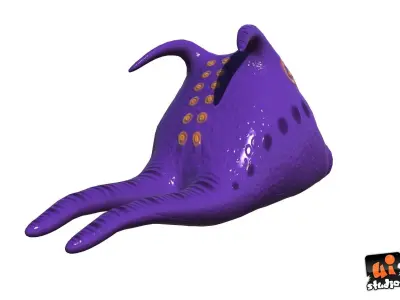 Alien Slug Low-poly 3D model