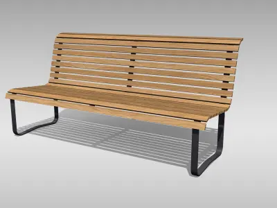Park Bench 02 Low-poly 3D model