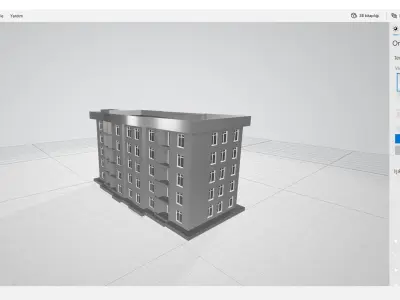 0001 apartmen building Low-poly 3D model