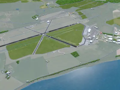 Inverness Airport 10km Low-poly 3D model