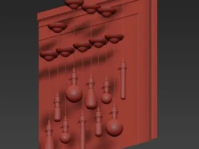 Vintage style pendant lights 3D model