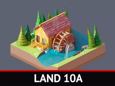land 10A Low-poly 3D model