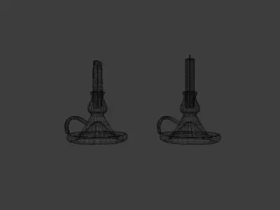 Candlestick and Holder Free 3D model