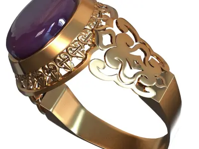 Mans gold ring 3D print model
